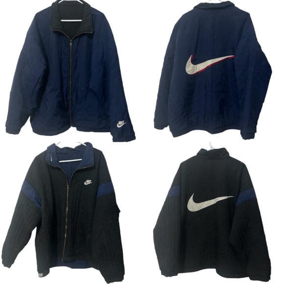 Nike Reversible 90’s Vintage puffy big logo swoosh mens jacket unisex size XL - Picture 13 of 16